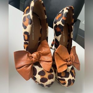 KG by Kurt Geiger Cheeta print show with leather bow designed in London mob wife